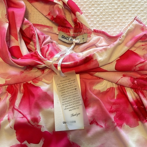 Grace Karin Criss Cross Halterneck Flowly A Line Maxi Dress in Pink Watercolour‎ - Picture 7 of 9